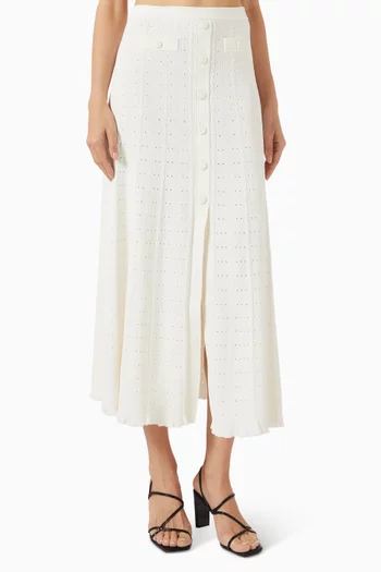 Venice Midi Skirt in Pointelle-knit