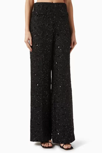 Bennett Sequin-embellished Pants in Tweed