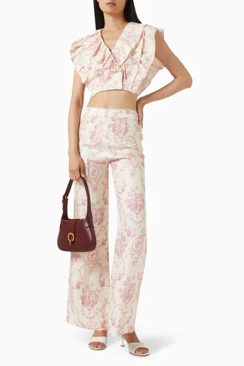 Darwin Floral Pants in Viscose & Linen