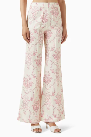 Darwin Floral Pants in Viscose & Linen
