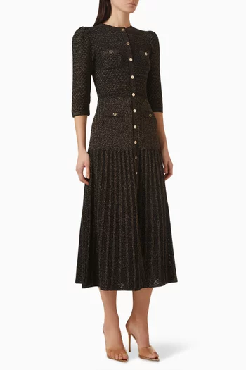 فستان راميا متوسط الطول منسوج من مزيج لوركس