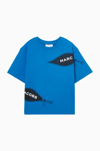 Zip Logo T-shirt in Cotton