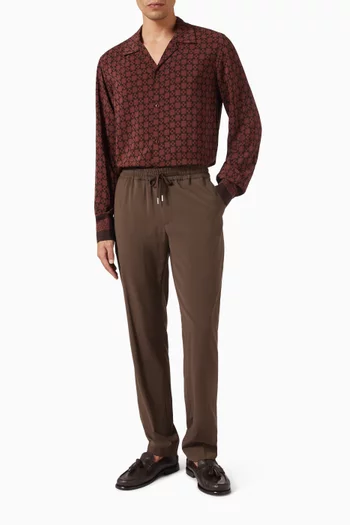 Monogram-print Shirt in Viscose