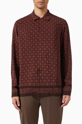 Monogram-print Shirt in Viscose