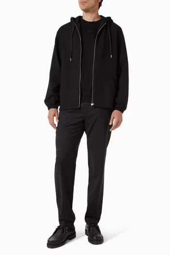 كنزة بغطاء رأس وسحّاب مزيج فيسكوز