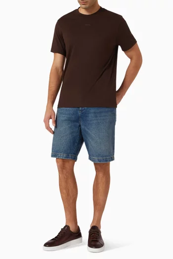 Logo Elasticated Shorts in Denim