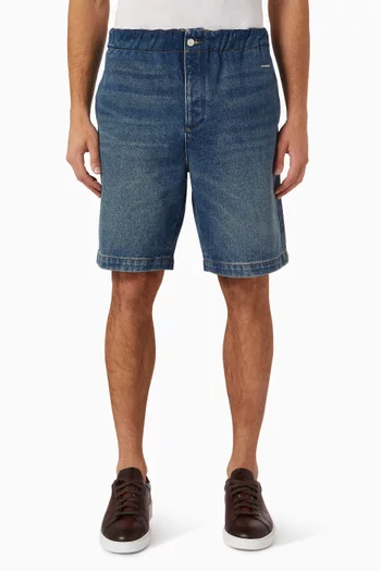 Logo Elasticated Shorts in Denim
