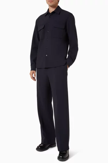 بنطال بقصة ساق واسعة جيرسيه