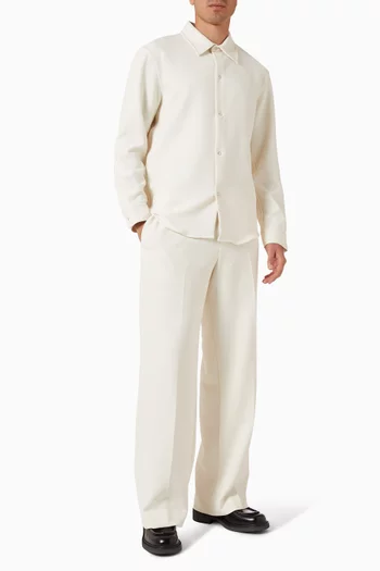 بنطال بقصة ساق واسعة جيرسيه