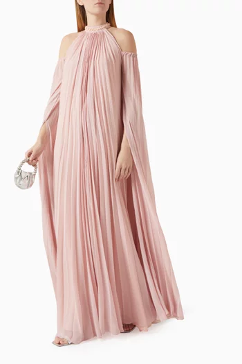 فستان بتصميم كاب بطيات