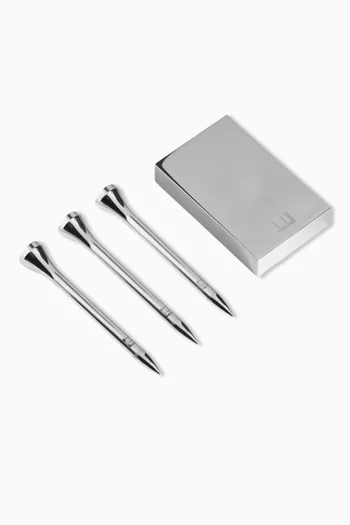 3 Golf Tee Holder in Rhodium-plated Sterling Silver