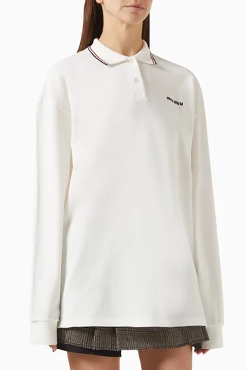 Oversized Polo Shirt in Piqué