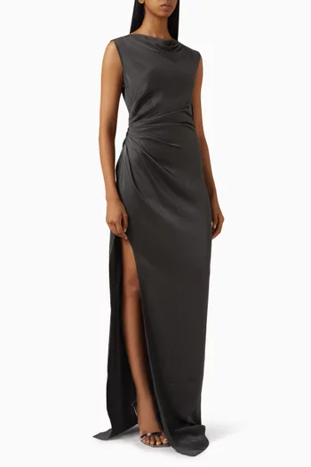 Ruched Gown in Satin