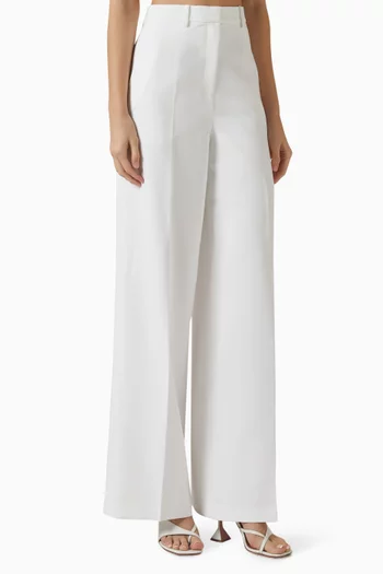 بنطال كيت بقصة ساق واسعة قماش كادي