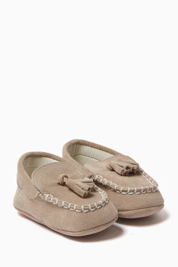 Tassel Loafers in Suede Leather