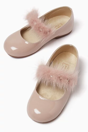 Faux-fur Ballerina Flats