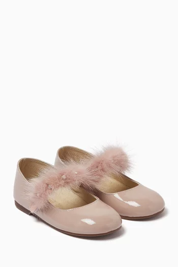 Faux-fur Ballerina Flats