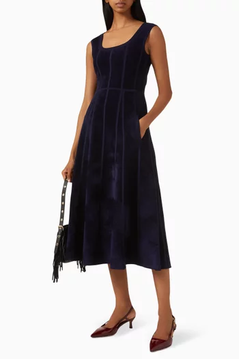 Renjy Panelled Dress in Velvet