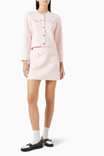Moussaillon Topstitched Cropped Cardigan