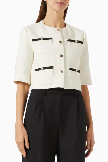 Crop Lurex Jacket in Tweed