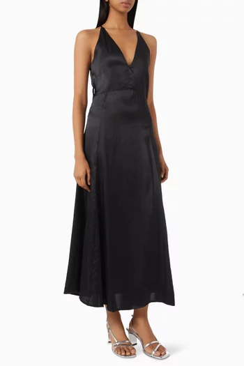 Cross-strap Maxi Dress in Viscose Blend
