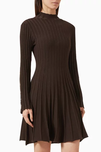 Clover-detail Knit Mini Dress