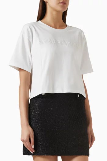 Logo Cropped T-shirt in Cotton