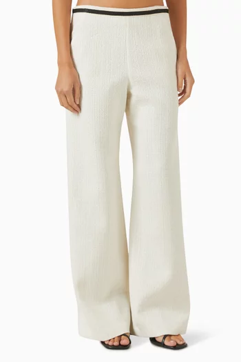 Tweed-effect Pants in Cotton Blend