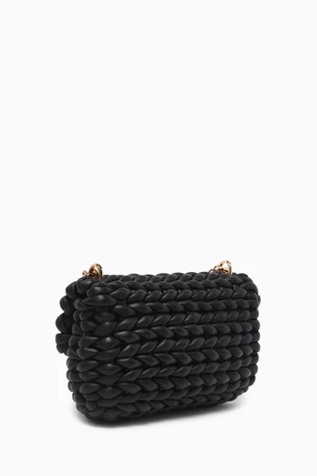 Large Tribeca Braided Shoulder Bag in Leather