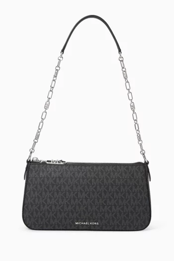 Medium Empire Pochette in Logo-print Canvas