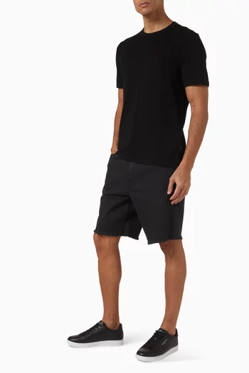 تي شيرت بنمط سترة قطن منسوج