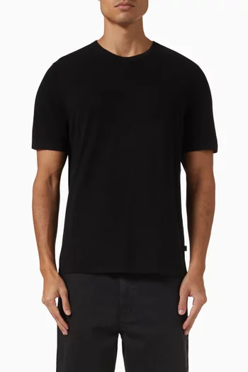 تي شيرت بنمط سترة قطن منسوج