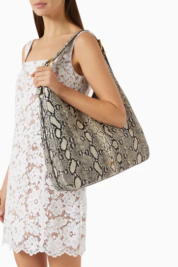 Large Nolita Hobo Bag in Snake-embossed Leather