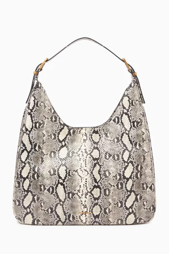 Large Nolita Hobo Bag in Snake-embossed Leather