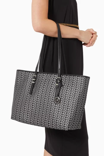 Large Quinn Tote Bag in Logo Jacquard
