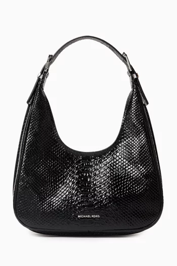 Small Nolita Hobo Bag in Snake-embossed Leather