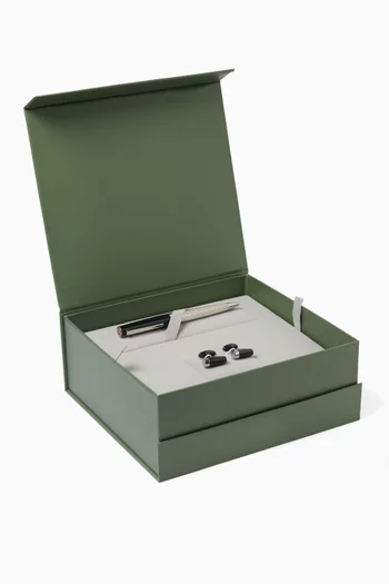 Armonia Duetto Ballpoint Pen & Cufflinks in Steel