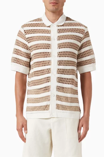 Rayas Striped Shirt in Crochet Knit