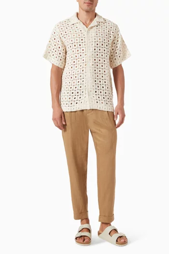Cheeriol Crochet Shirt in Cotton-knit