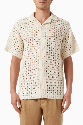 Cheeriol Crochet Shirt in Cotton-knit
