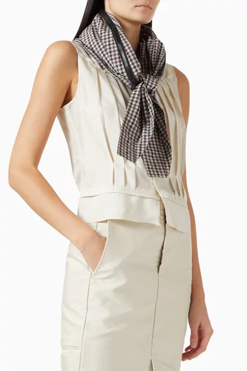 Headscarf in Checked-print Nylon