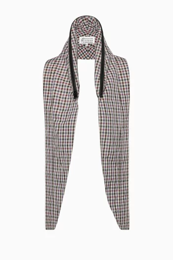 Headscarf in Checked-print Nylon