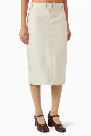Chino Midi Skirt in Cotton