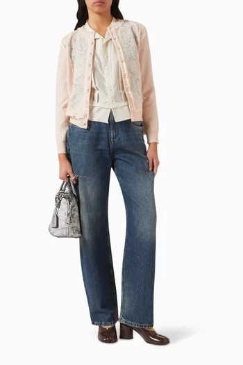 Lace Embroidered Cardigan in Knit