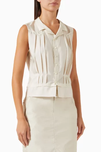 Deconstructed Sleeveless Blouse in Silk-blend