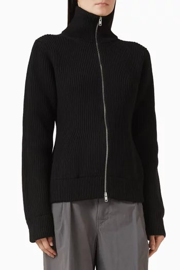 Zip Cardigan in Wool