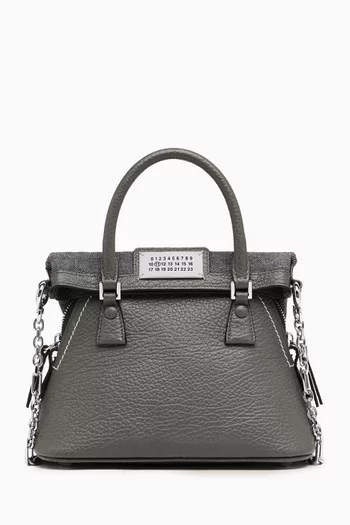 Mini 5AC Classique Tote Bag in Denim & Leather