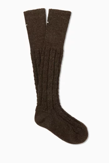 Socks in Ribbed-wool