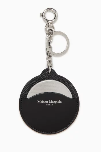 Circle Mirror Keyring in Leather
