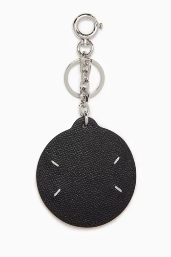Circle Mirror Keyring in Leather